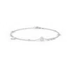 Cervin Blanc Women's Diamond Bracelet In White Gold Charm Disc On Chain