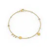 Cervin Blanc Women's Diamond Bracelet In Yellow Gold Charm Disc On Chain