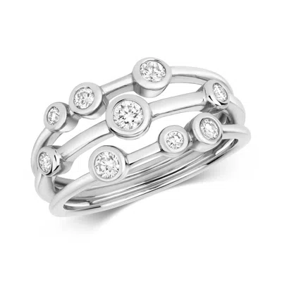 Cervin Blanc Women's Diamond Bubble Ring Row Rubover Ring In White Gold Gold
