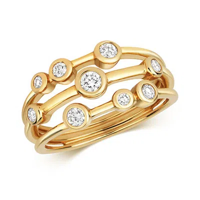 Cervin Blanc Women's Diamond Bubble Ring  Row Rubover Ring In Yellow Gold