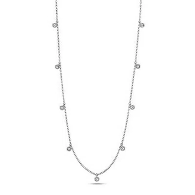 Cervin Blanc Women's Diamond By The Inch Rubover Necklace In 18ct White Gold