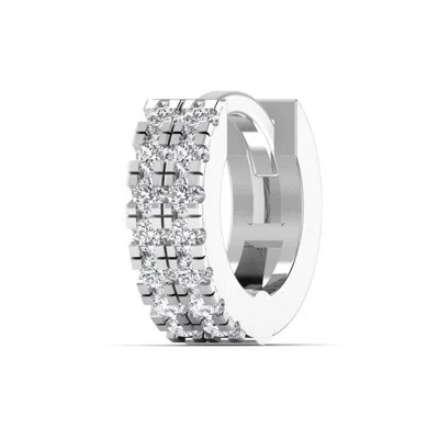Cervin Blanc Women's Diamond Cartilage Hoop Earring In White Gold Piercing Row
