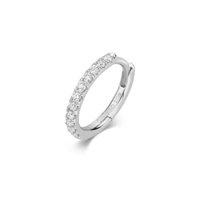 Cervin Blanc Women's Diamond Cartilage Hoop In White Gold.