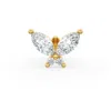 Cervin Blanc Women's Diamond Cartilage Stud In Yellow Gold Marquise Cut Butterfly Screwback Flat Back Piercing In Yellow