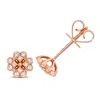 Cervin Blanc Women's Diamond Clover Studs In Rose Gold In Gold