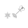 Cervin Blanc Women's Diamond Cluster Studs In  White Gold In White