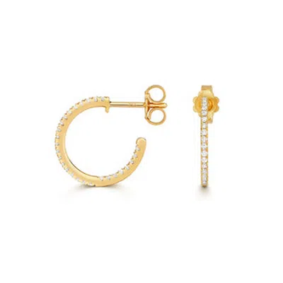 Cervin Blanc Women's Diamond Hoops In Gold - Diamonds Hoops