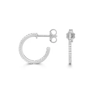 Cervin Blanc Women's Diamond Hoops In Gold White