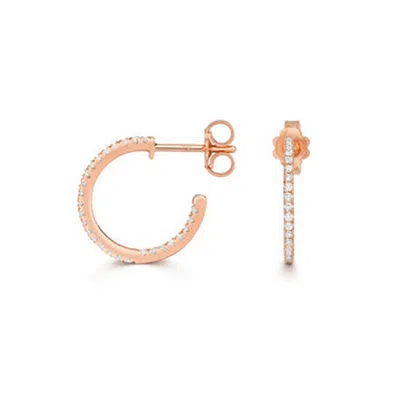 Cervin Blanc Women's Diamond Hoops In Rose Gold