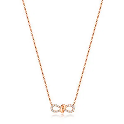 Cervin Blanc Women's Diamond Infinity Solitaire Charm Necklace In Gold