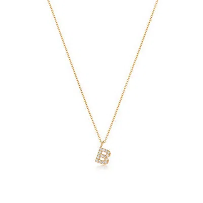 Cervin Blanc Women's Diamond Initial B Necklace In Gold