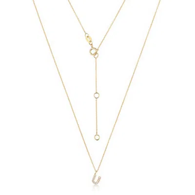 Cervin Blanc Women's Diamond Initial U Necklace In Gold