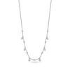 Cervin Blanc Women's Diamond Necklace Rubover Teardrops Charms In White Gold