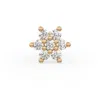 Cervin Blanc Women's Diamond Nose Pin Stud In 18ct Rose Gold Daisy Flower 0.06ct Screwback Flat Back Piercing In Gold