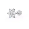 Cervin Blanc Women's Diamond Nose Pin Stud In White Gold Daisy Flower Screwback Flat Back Piercing In White