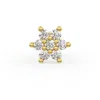 Cervin Blanc Women's Diamond Nose Pin Stud In Yellow Gold Daisy Flower Screwback Flat Back Piercing In Yellow