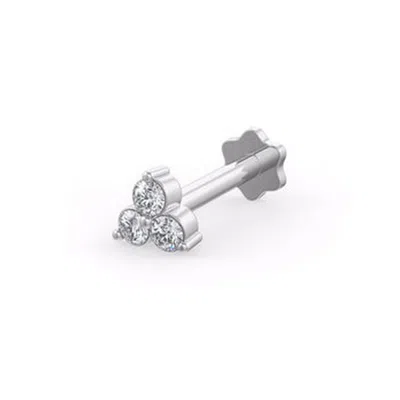 Cervin Blanc Women's Diamond Nose Stud Trilogy In White Gold With Screwback Nose Pin