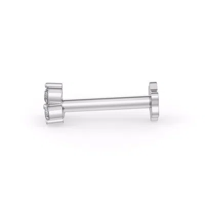 Cervin Blanc Women's Diamond Nose Stud Trilogy In White Gold With Screwback Nose Pin.