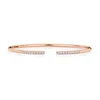 Cervin Blanc Women's Diamond Open Bangle In 18ct Rose Gold Stackable In Gold