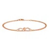 Cervin Blanc Women's Diamond Ribbon Bow Bracelet In Rose Gold Chain In Gold