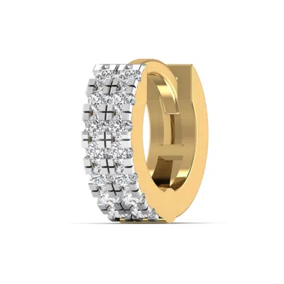 Cervin Blanc Women's Diamond Row Cartilage Hoop In Yellow Gold Piercing