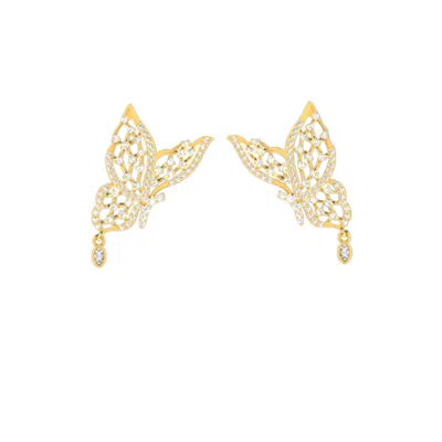 Cervin Blanc Women's Gold Butterfly Diamond-earrings Half Carat