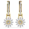 Cervin Blanc Women's Gold / Yellow Yellow Gold Diamond Hoops With Removable Charm. Flora Daisy Earrings In Gold