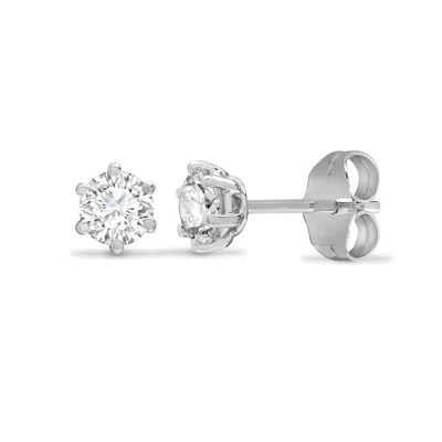 Cervin Blanc Women's Half Carat Solitaire Diamond Earrings In 18ct White Gold