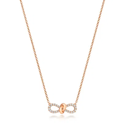 Cervin Blanc Women's Rose Gold & Diamond Bow Ribbon Necklace Chain