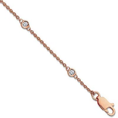 Cervin Blanc Women's Rose Gold Diamond By The Inch Rubover Bracelet