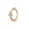 Cervin Blanc Women's Rose Gold Diamond Nose Hoop Ring Nasal Piercing Clicker Trilogy In Gold