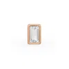 Cervin Blanc Women's Rose Gold Diamond Nose Stud Baguette Cut Solitaire Nose Pin With Screwback In Gold