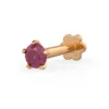 Cervin Blanc Women's Rose Gold Ruby Nose Pin Screwbacks Gemstones Piercings Stud