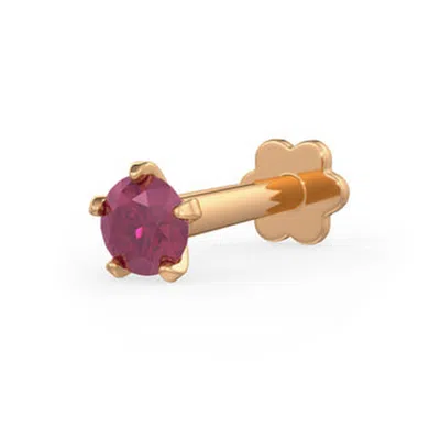 Cervin Blanc Women's Rose Gold Ruby Nose Pin Screwbacks Gemstones Piercings Stud