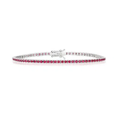 Cervin Blanc Women's Ruby Tennis Bracelet In 18ct White Gold