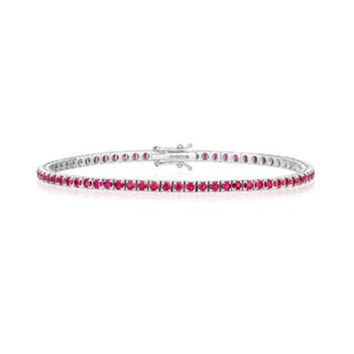 Cervin Blanc Women's Ruby Tennis Bracelet In White Gold