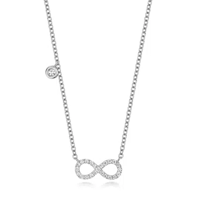 Cervin Blanc Women's Silver / White White Gold & Diamond Infinity Solitaire Charm Necklace In Multi