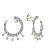 Cervin Blanc Women's Silver / White White Gold Curve Diamond Earrings - Front To Back In Multi
