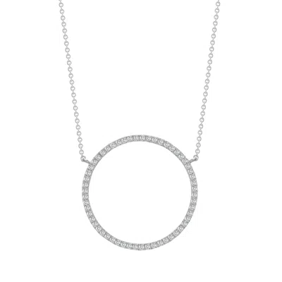 Cervin Blanc Women's Silver / White White Gold Diamond Circle Of Life Necklace With Chain In Multi