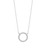 Cervin Blanc Women's Silver / White White Gold Diamond Circle Pendant Necklace With Chain In Multi