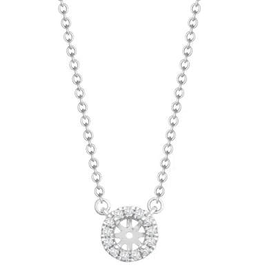 Cervin Blanc Women's Silver / White White Gold Diamond Halo Pendant Necklace With Chain In Multi