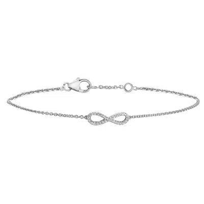 Cervin Blanc Women's Silver / White White Gold Diamond Infinity Bracelet In Multi