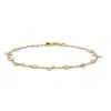 Cervin Blanc Women's White Diamond Bracelet Bezel And Charms Station Chain In Gold