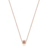 Cervin Blanc Women's White Diamond Clover Necklace In Rose Gold. In White