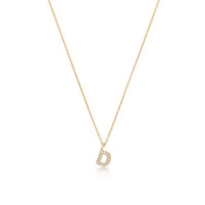 Cervin Blanc Women's White Diamond Initial D Necklace In Gold