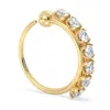 Cervin Blanc Women's White Diamond Nose Hoop Ring In Yellow Gold Piercing Clicker Eternity Hoop In White