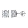 Cervin Blanc Women's White Diamond Round Halo Cluster Earrings In White