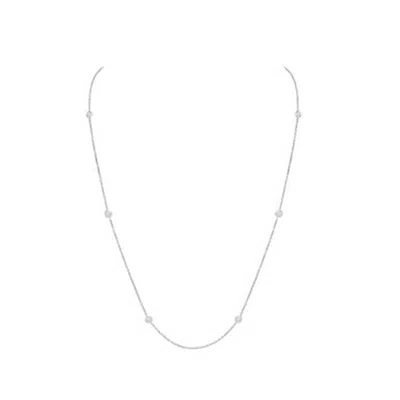 Cervin Blanc Women's White Diamonds On The Chain Station Necklace 0.35ct