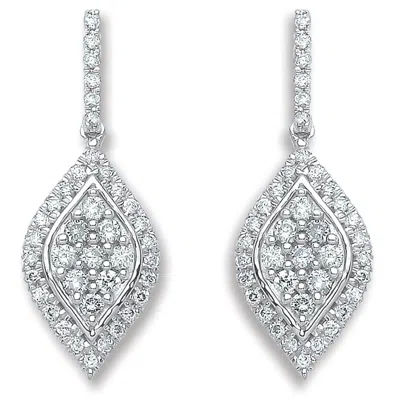 Cervin Blanc Women's White Gold - Diamond Drop Earrings