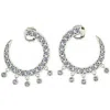 Cervin Blanc Women's White Gold Curve Diamond Earrings - Front To Back. In White